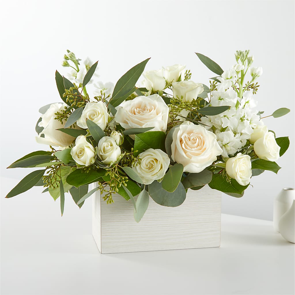 Fresh Linen Box Bouquet – VINE & IVY FLOWERS, Suffield CT