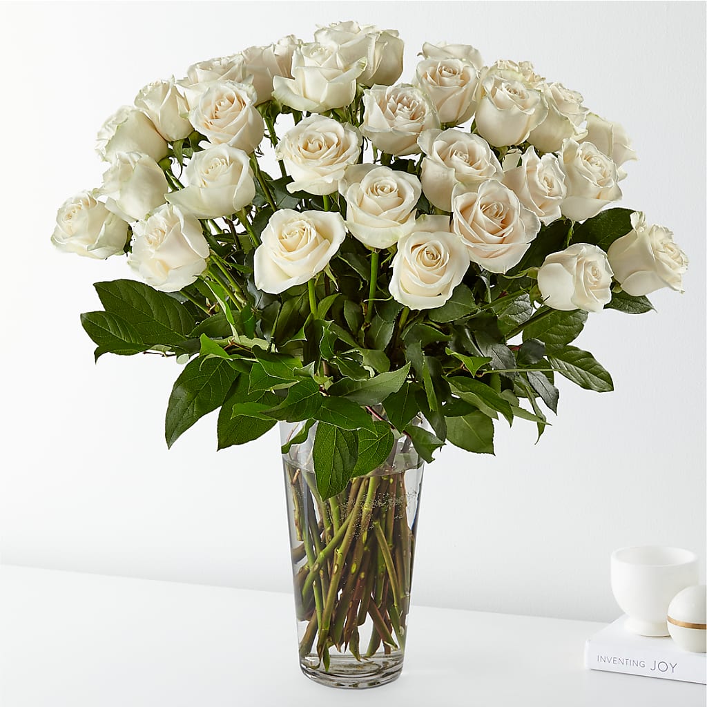 Long Stem White Rose Bouquet – VINE & IVY FLOWERS, Suffield CT