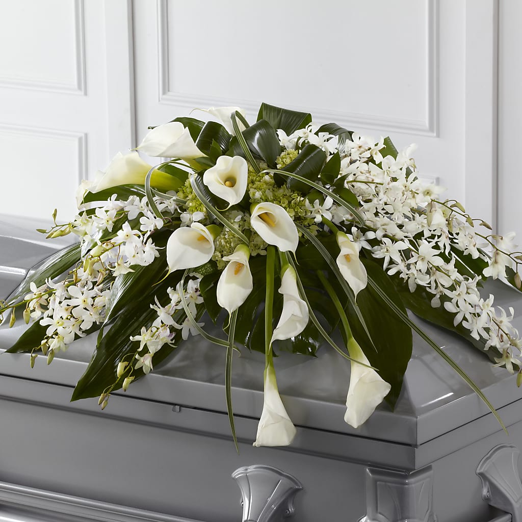 Angel Wings Casket Spray – VINE & IVY FLOWERS, Suffield CT