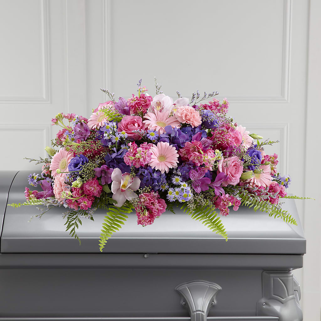 Glorious Garden Casket Spray – VINE & IVY FLOWERS, Suffield CT