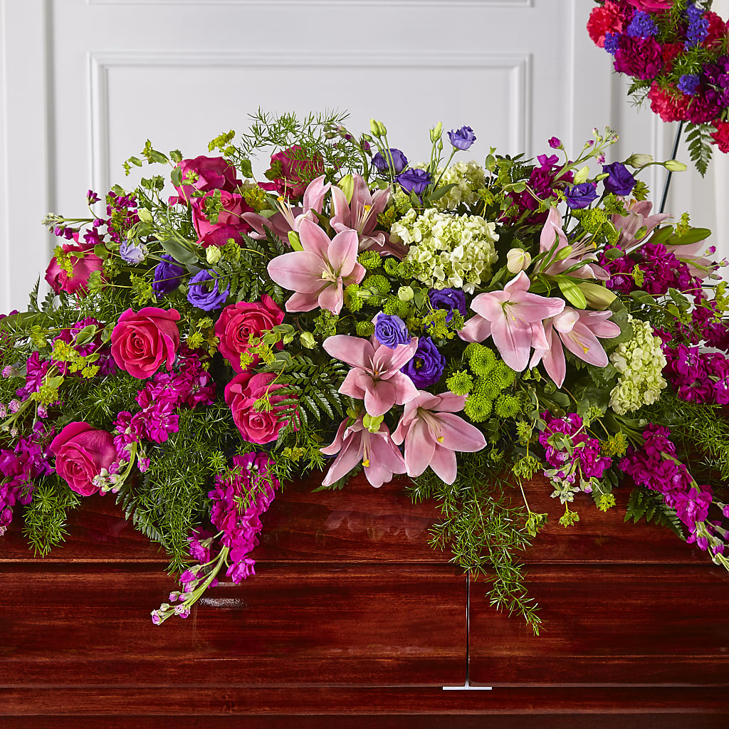 Radiant Tribute Casket Spray – VINE & IVY FLOWERS, Suffield CT
