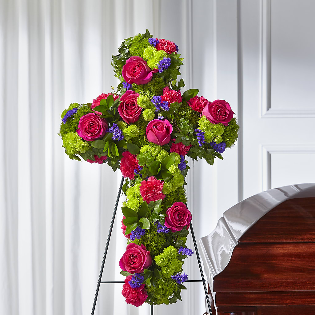 Tribute Rose Floral Cross – VINE & IVY FLOWERS, Suffield CT