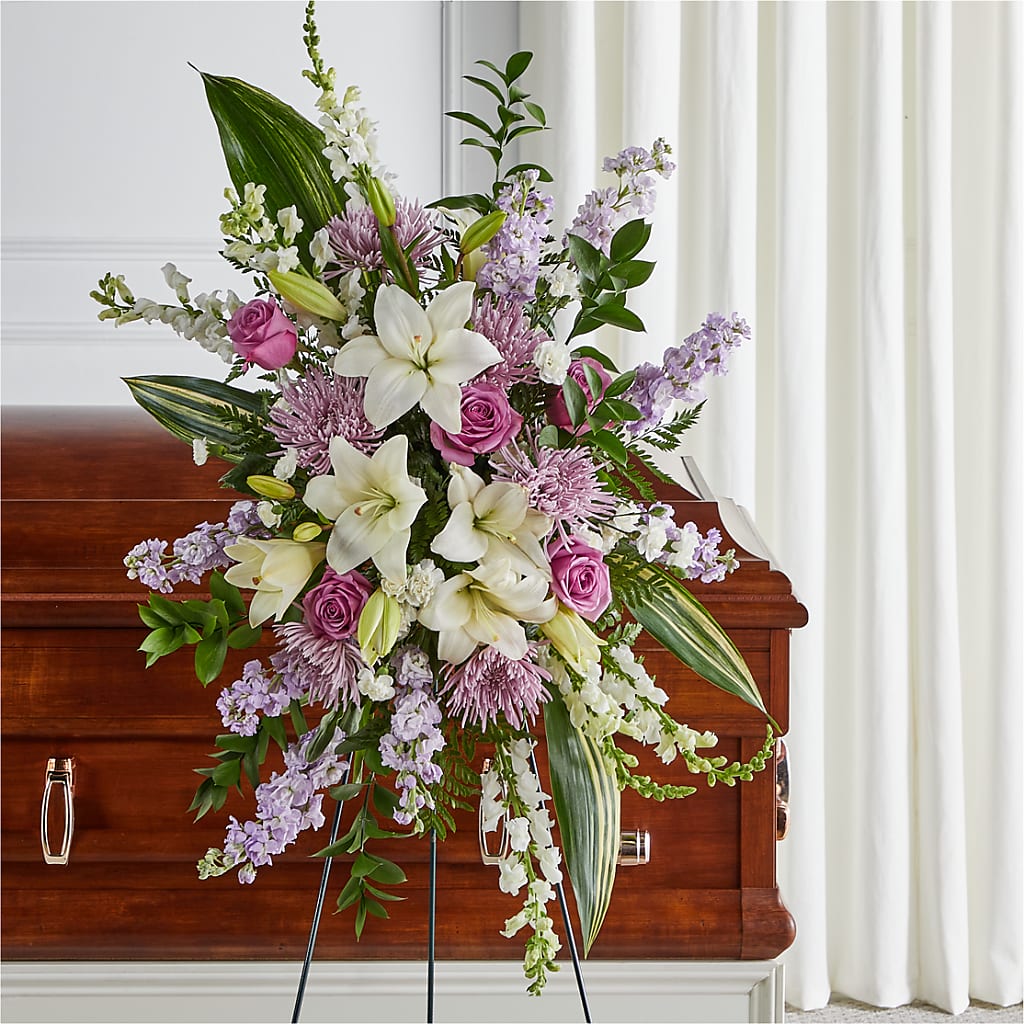 Grateful Hearts Standing Spray – VINE & IVY FLOWERS, Suffield CT