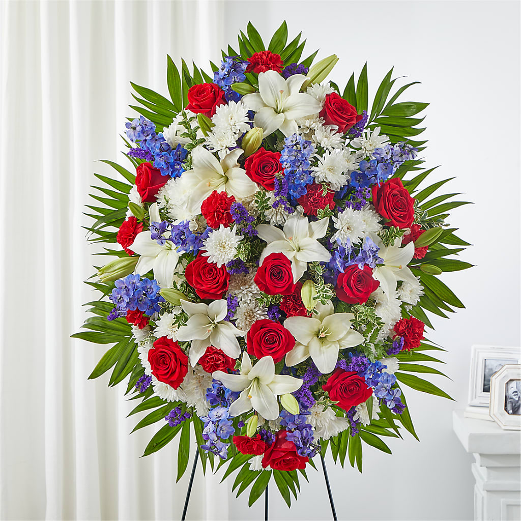 Cherished Service Standing Spray – VINE & IVY FLOWERS, Suffield CT