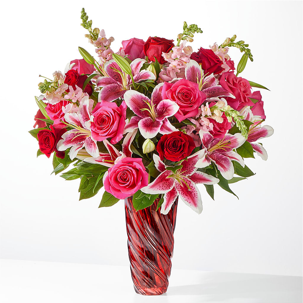 Always You Bouquet with Luxe Swirl Vase – VINE & IVY FLOWERS, Suffield CT