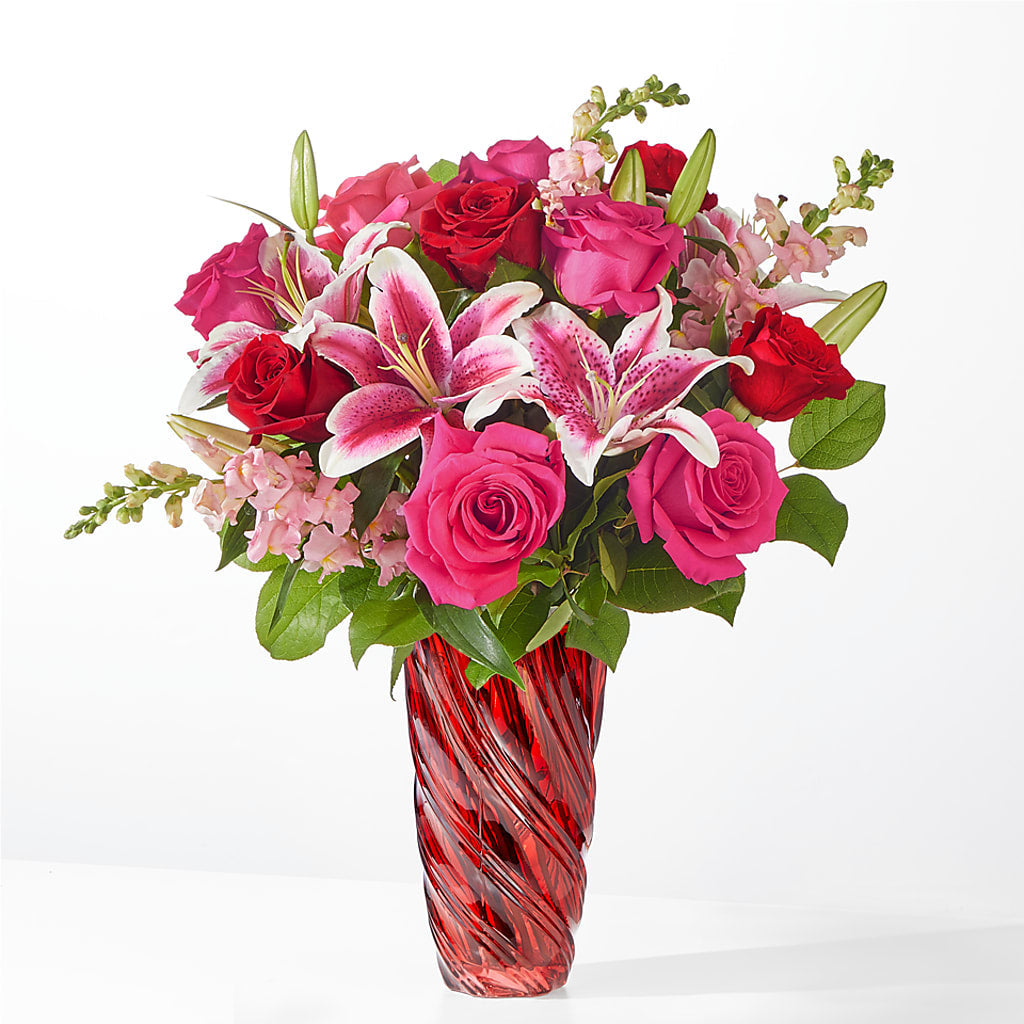 Always You Bouquet with Luxe Swirl Vase – VINE & IVY FLOWERS, Suffield CT