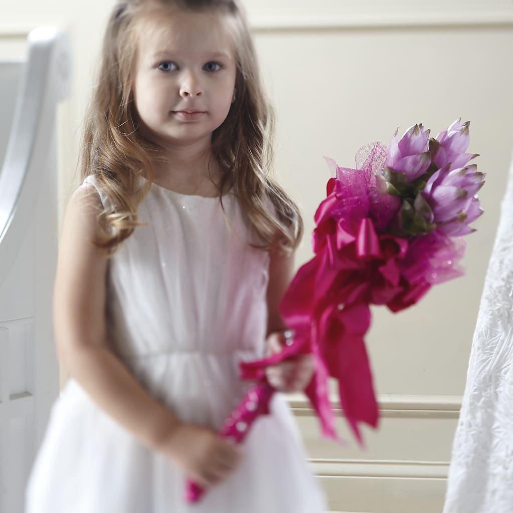 Sparkle Pink Flower Girl Bouquet – VINE & IVY FLOWERS, Suffield CT