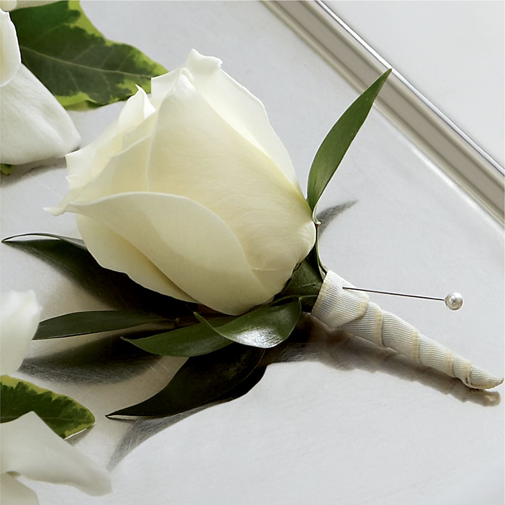 White Rose Boutonniere – VINE & IVY FLOWERS, Suffield CT