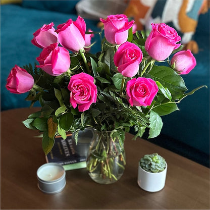 Long Stem Pink Rose Bouquet – VINE & IVY FLOWERS, Suffield CT