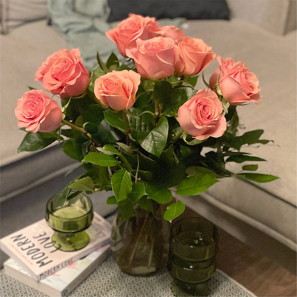 Long Stem Pink Rose Bouquet – VINE & IVY FLOWERS, Suffield CT