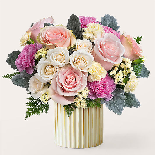 Blissful Moments Bouquet with Ivory Vase – VINE & IVY FLOWERS, Suffield CT