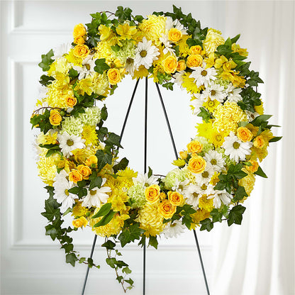 Golden Remembrance Wreath – VINE & IVY FLOWERS, Suffield CT