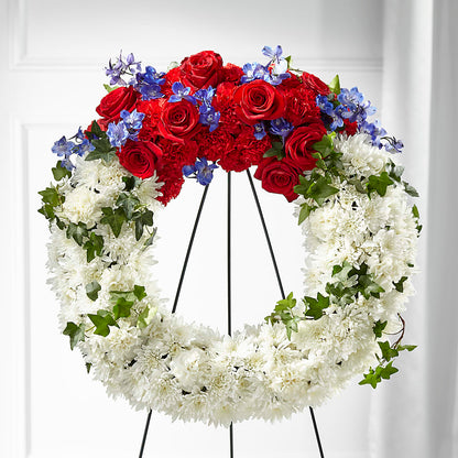 Patriotic Passion Wreath – VINE & IVY FLOWERS, Suffield CT