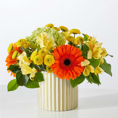 Autumn Sunshine Bouquet with Ivory Vase – VINE & IVY FLOWERS, Suffield CT
