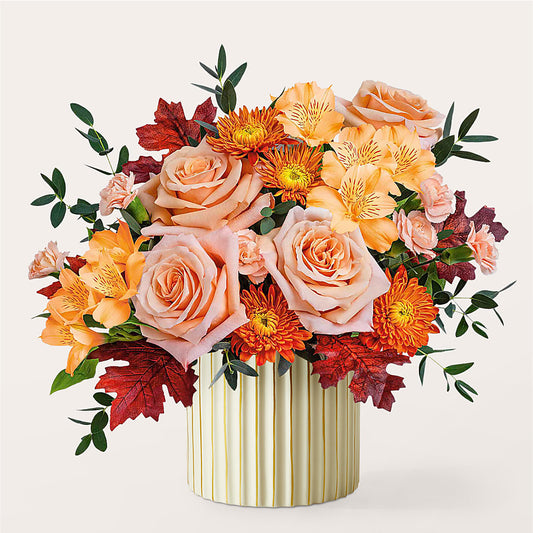 Spiced Latte Bouquet with Ivory Vase – VINE & IVY FLOWERS, Suffield CT