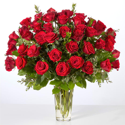 Forever Yours Fifty Stem Red Rose Bouquet – VINE & IVY FLOWERS, Suffield CT