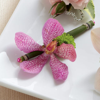 Pink Mokara Boutonniere – VINE & IVY FLOWERS, Suffield CT