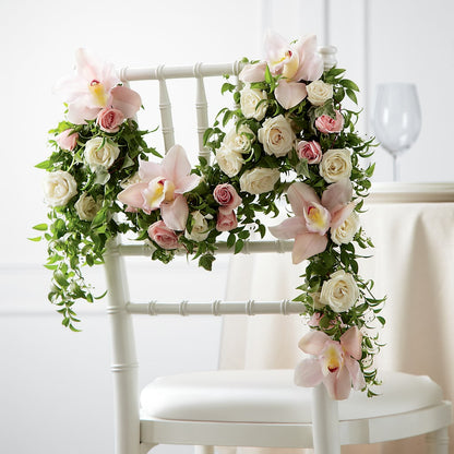 Orchid Rose Chair Décor – VINE & IVY FLOWERS, Suffield CT