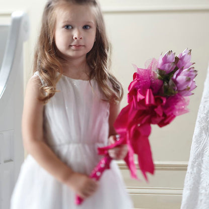 Sparkle Pink Flower Girl Bouquet – VINE & IVY FLOWERS, Suffield CT