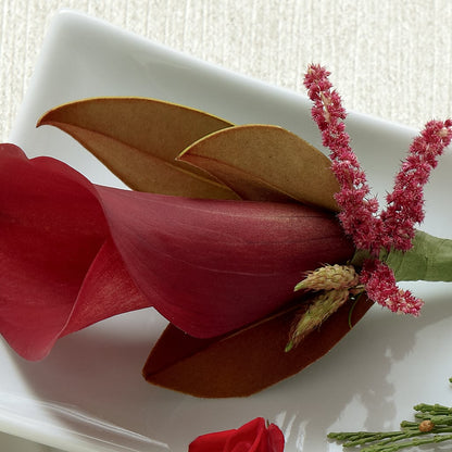 Red Calla Boutonniere – VINE & IVY FLOWERS, Suffield CT