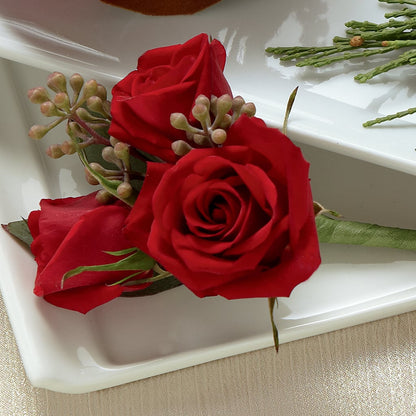 Red Spray Rose Boutonniere – VINE & IVY FLOWERS, Suffield CT