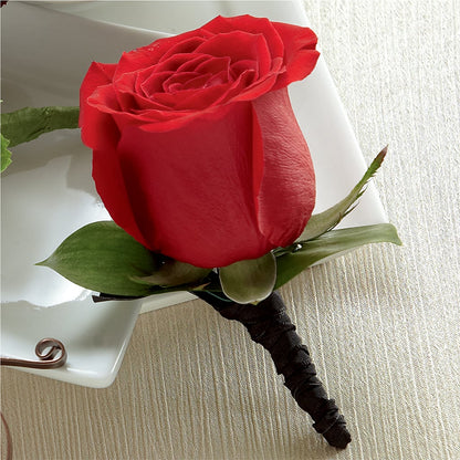Red Rose Boutonniere – VINE & IVY FLOWERS, Suffield CT