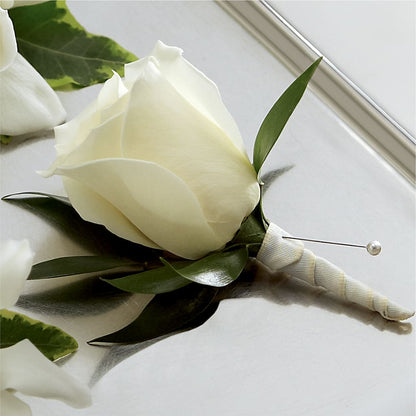 White Rose Boutonniere – VINE & IVY FLOWERS, Suffield CT